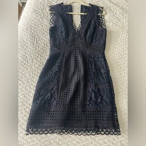 French Connection Zhara Navy Blue Lace Dress